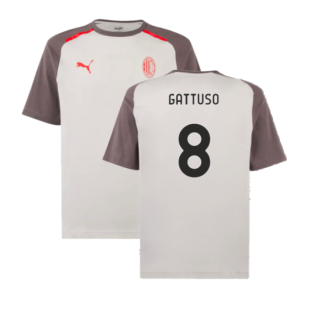2023-2024 AC Milan Casuals Tee (Light Grey) (Gattuso 8)