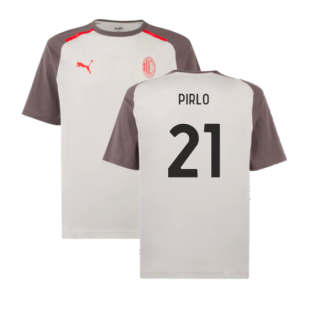 2023-2024 AC Milan Casuals Tee (Light Grey) (Pirlo 21)