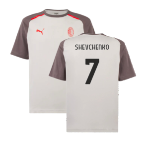2023-2024 AC Milan Casuals Tee (Light Grey) (Shevchenko 7)