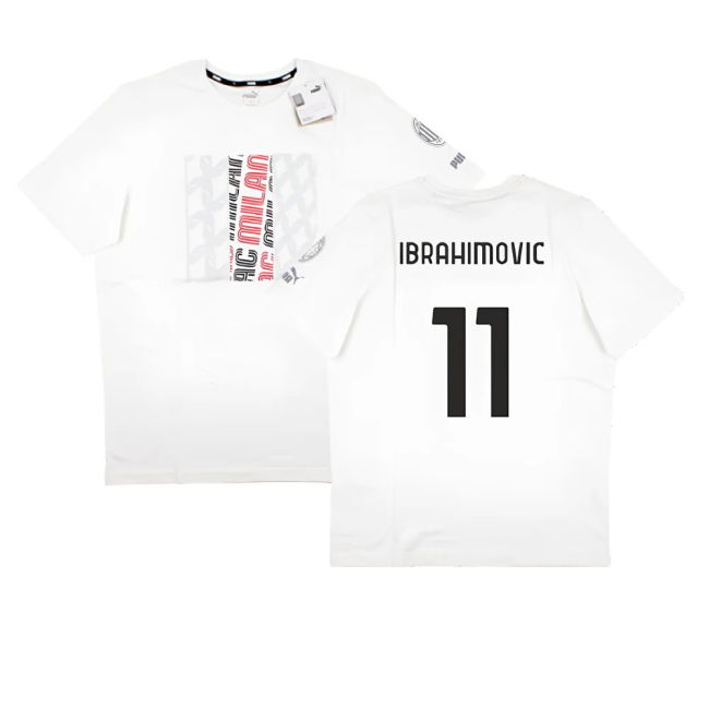 2023-2024 AC Milan FtblCore Graphic Tee (Grey) (Ibrahimovic 11)