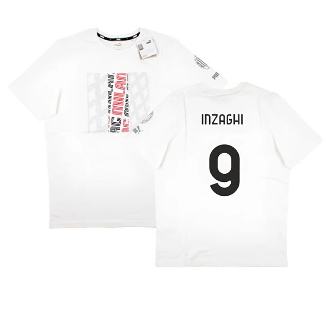 2023-2024 AC Milan FtblCore Graphic Tee (Grey) (Inzaghi 9)