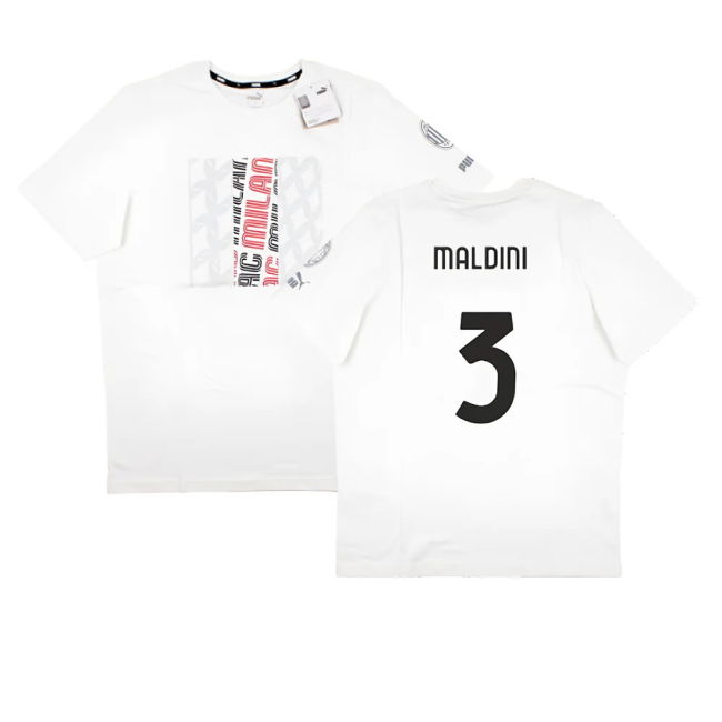2023-2024 AC Milan FtblCore Graphic Tee (Grey) (Maldini 3)