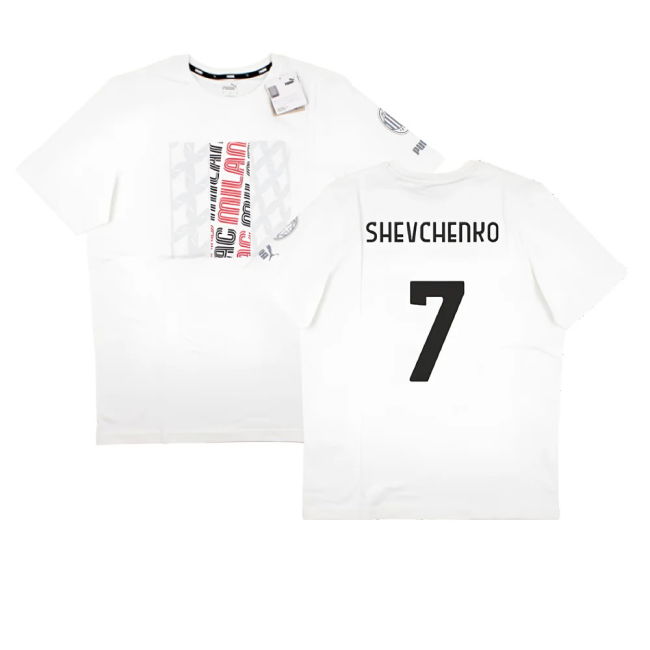 2023-2024 AC Milan FtblCore Graphic Tee (Grey) (Shevchenko 7)
