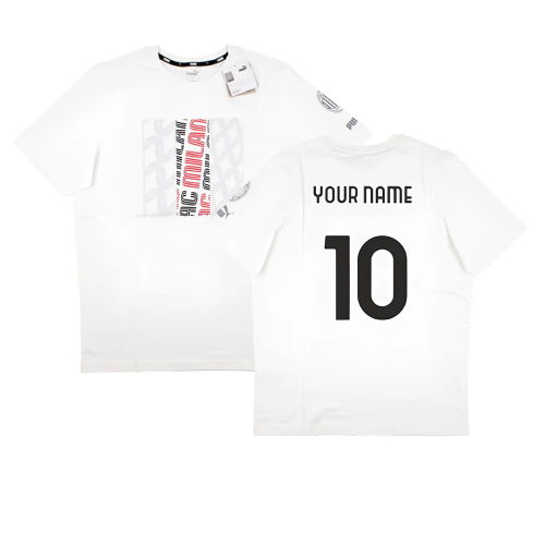 2023-2024 AC Milan FtblCore Graphic Tee (Grey) (Your Name)