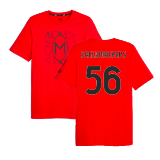 2023-2024 AC Milan FtblCore Graphic Tee (Red) (Saelemaekers 56)