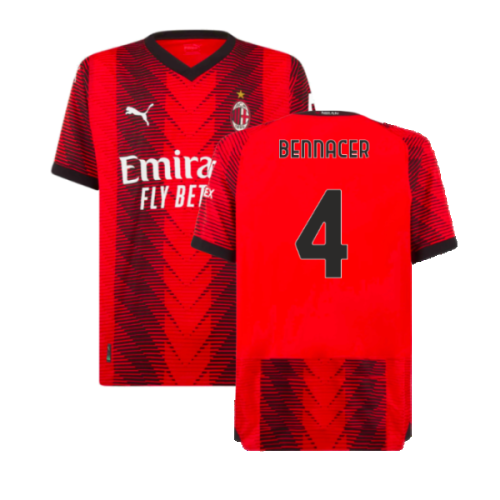 2023-2024 AC Milan Home Authentic Shirt (Bennacer 4)