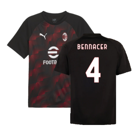 2023-2024 AC Milan Prematch SS Jersey (Black) (Bennacer 4)