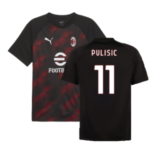 2023-2024 AC Milan Prematch SS Jersey (Black) (Pulisic 11)