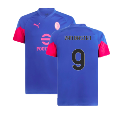2023-2024 AC Milan Training Jersey (Royal Sapphire) (Van Basten 9)