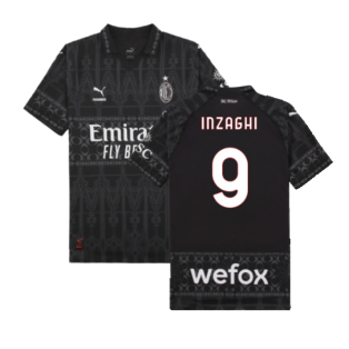 2023-2024 AC Milan x PLEASURES Authentic Jersey (Inzaghi 9)