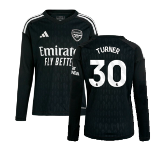 2023-2024 Arsenal Home Goalkeeper Shirt (Black) - Kids (TURNER 30)