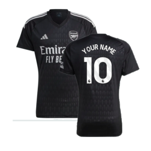 2023-2024 Arsenal Home Goalkeeper Shirt (Black) (Your Name)