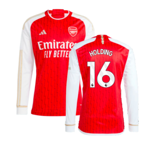 2023-2024 Arsenal Long Sleeve Home Shirt (Holding 16)