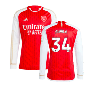 2023-2024 Arsenal Long Sleeve Home Shirt (Xhaka 34)