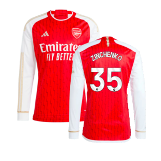 2023-2024 Arsenal Long Sleeve Home Shirt (Zinchenko 35)