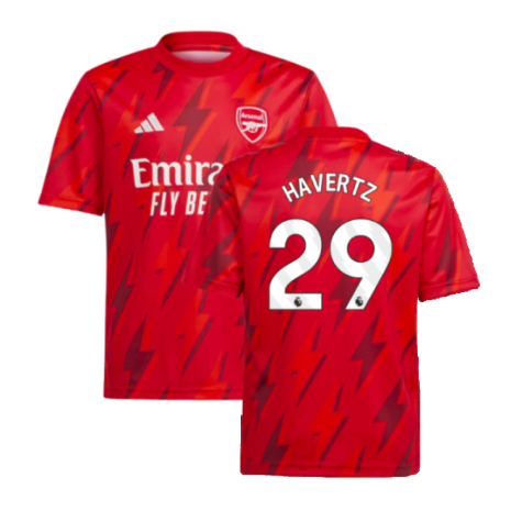 2023-2024 Arsenal Pre-Match Shirt (Red) - Kids (Havertz 29)