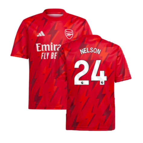 2023-2024 Arsenal Pre-Match Shirt (Red) - Kids (Nelson 24)
