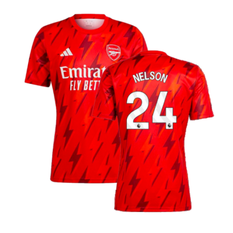 2023-2024 Arsenal Pre-Match Shirt (Red) (Nelson 24)