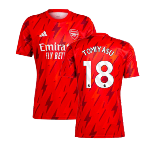 2023-2024 Arsenal Pre-Match Shirt (Red) (Tomiyasu 18)