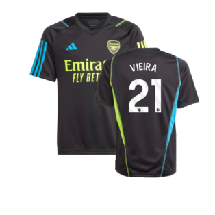 2023-2024 Arsenal Training Jersey (Black) - Kids (Vieira 21)