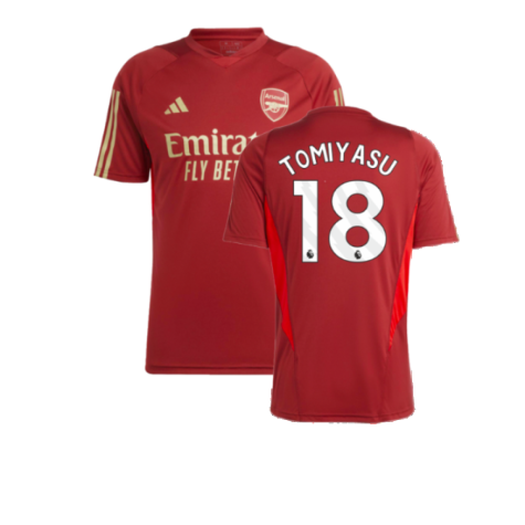 2023-2024 Arsenal Training Jersey (Red) (Tomiyasu 18)