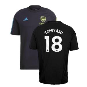 2023-2024 Arsenal Training Tee (Black) (Tomiyasu 18)