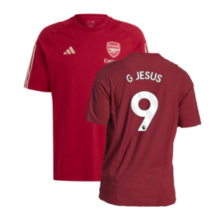 2023-2024 Arsenal Training Tee (Red) (G Jesus 9)