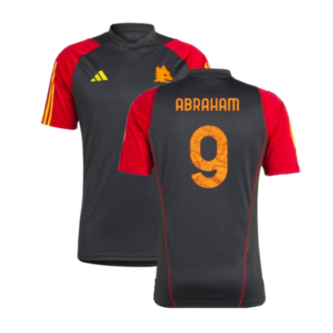 2023-2024 AS Roma Training Shirt (Black) (ABRAHAM 9)