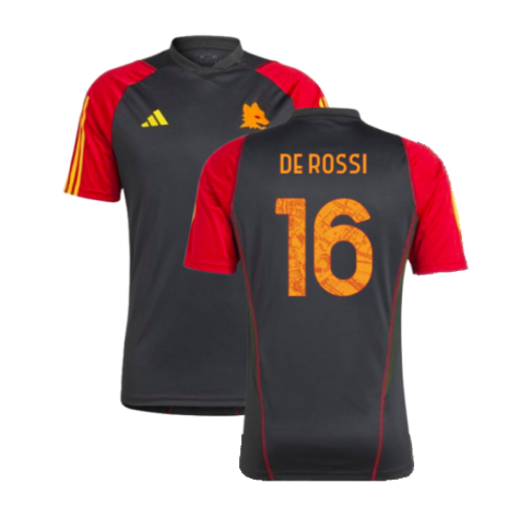 2023-2024 AS Roma Training Shirt (Black) (DE ROSSI 16)