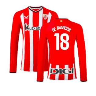 2023-2024 Athletic Bilbao Long Sleeve Home Shirt (De Marcos 18)