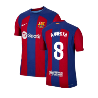 2023-2024 Barcelona Authentic Home Shirt (A Iniesta 8)