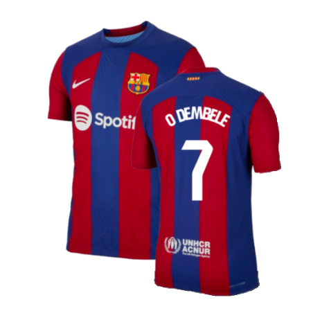2023-2024 Barcelona Authentic Home Shirt (O Dembele 7)