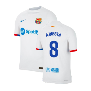 2023-2024 Barcelona Away Authentic Away Shirt (A Iniesta 8)
