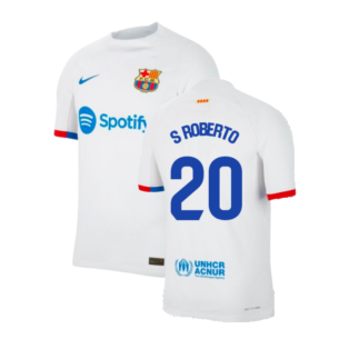 2023-2024 Barcelona Away Authentic Away Shirt (S Roberto 20)
