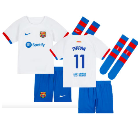 2023-2024 Barcelona Away Little Boys Mini Kit (Ferran 11)