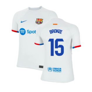 2023-2024 Barcelona Away Shirt (Kids) (Bronze 15)