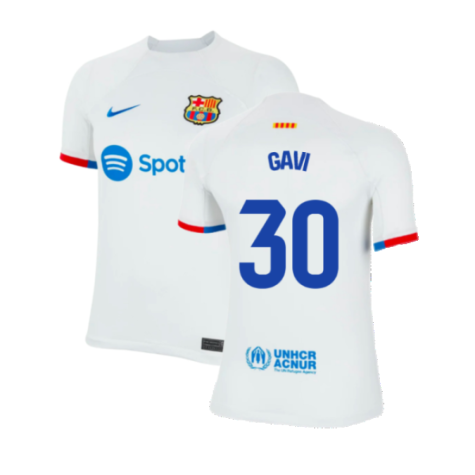 2023-2024 Barcelona Away Shirt (Kids) (Gavi 30)