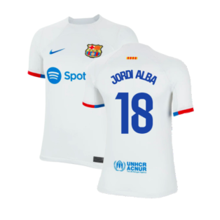 2023-2024 Barcelona Away Shirt (Kids) (Jordi Alba 18)