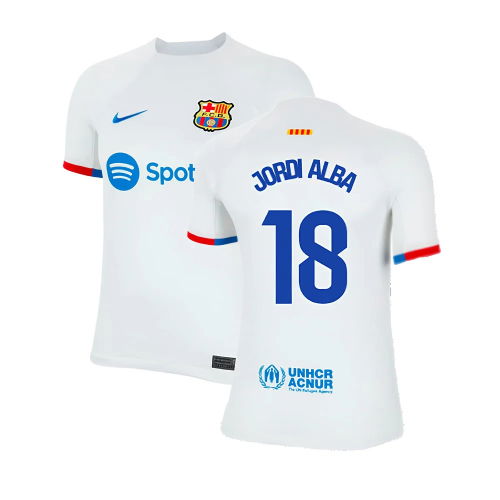 2023-2024 Barcelona Away Shirt (Kids) (Jordi Alba 18)