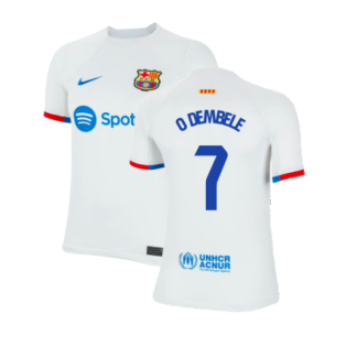 2023-2024 Barcelona Away Shirt (Kids) (O Dembele 7)
