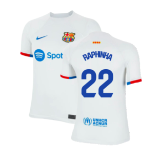 2023-2024 Barcelona Away Shirt (Kids) (Raphinha 22)