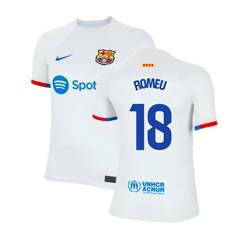 2023-2024 Barcelona Away Shirt (Kids) (Romeu 18)