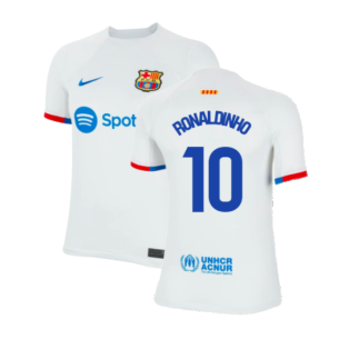 2023-2024 Barcelona Away Shirt (Kids) (Ronaldinho 10)