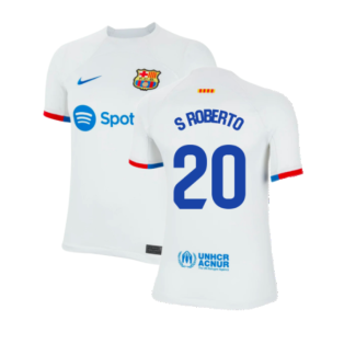 2023-2024 Barcelona Away Shirt (Kids) (S Roberto 20)