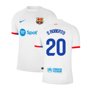 2023-2024 Barcelona Away Shirt (S Roberto 20)