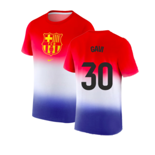 2023-2024 Barcelona Crest Tee (Blue) (Gavi 30)