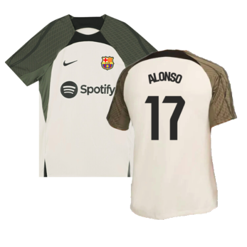 2023-2024 Barcelona Dri-Fit Strike Training Shirt (Grey) (Alonso 17)  2023-2024 Barcelona Dri-Fit Strike Training Shirt (Grey) (Alonso 17)