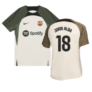 2023-2024 Barcelona Dri-Fit Strike Training Shirt (Grey) (Jordi Alba 18)