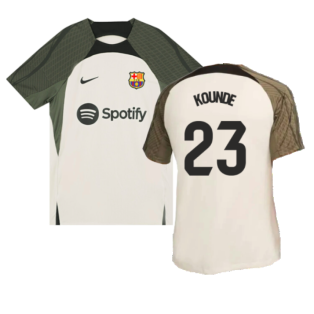 2023-2024 Barcelona Dri-Fit Strike Training Shirt (Grey) (Kounde 23)