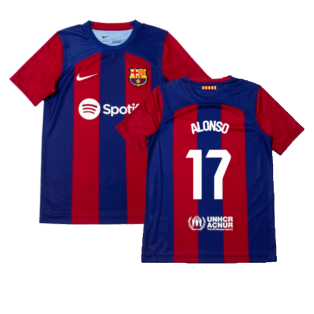 2023-2024 Barcelona Home Shirt (Kids) (Alonso 17)